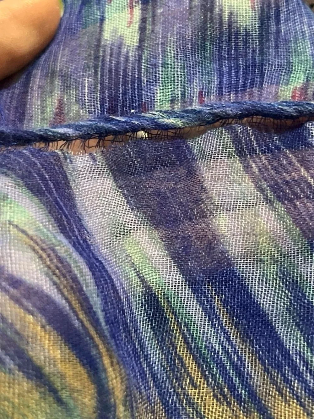 Blue Multicolor Infinity Scarf - Lightweight Women's Accessory